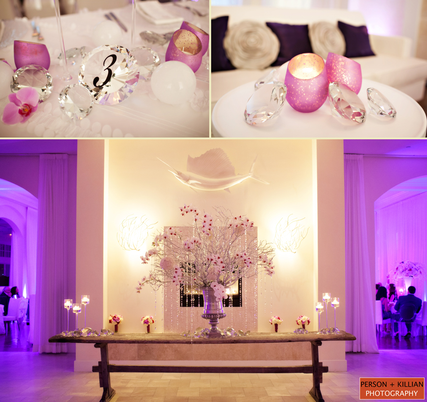 Belle Mer Wedding, Newport, RI Crystal Candles