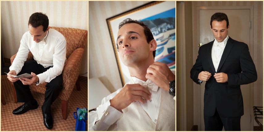 Groom Getting Ready at Belle Mer Newport RI Wedding