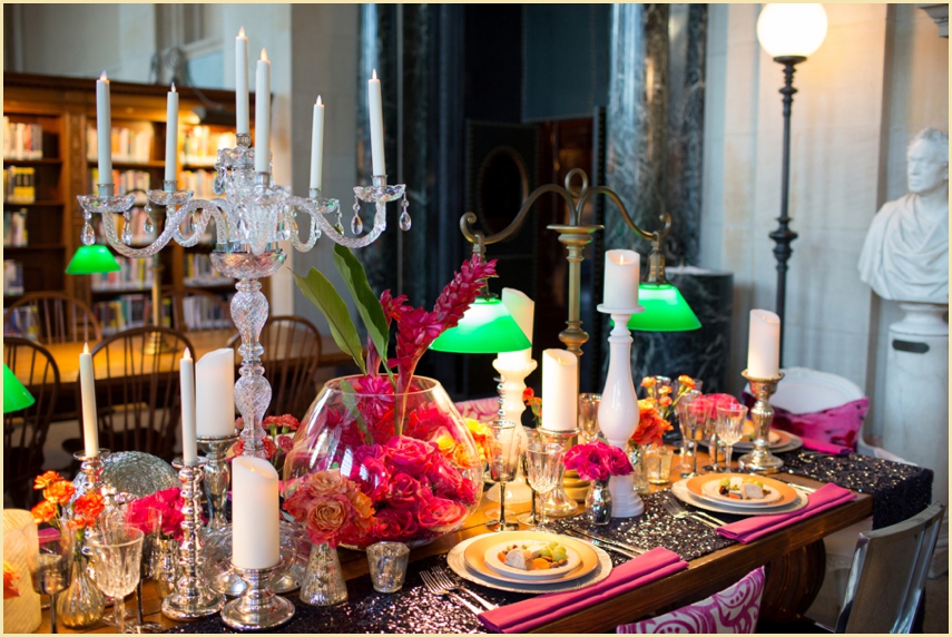 Southern New England Weddings Magazine Tabletop Photoshoot with The Catered Affiar at The Boston Public Library - Decor and Design