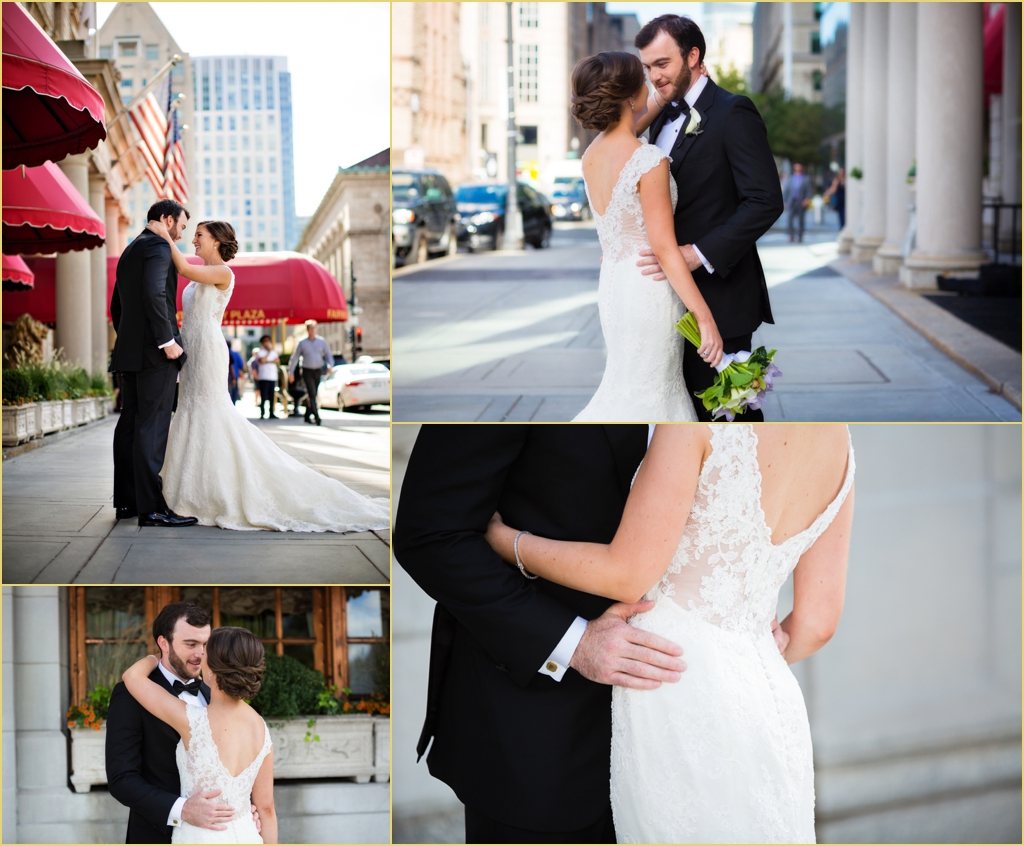 Fun and Casual First Look Bride and Groom at the Fairmont Copley Plaza Boston with Rafanelli Events