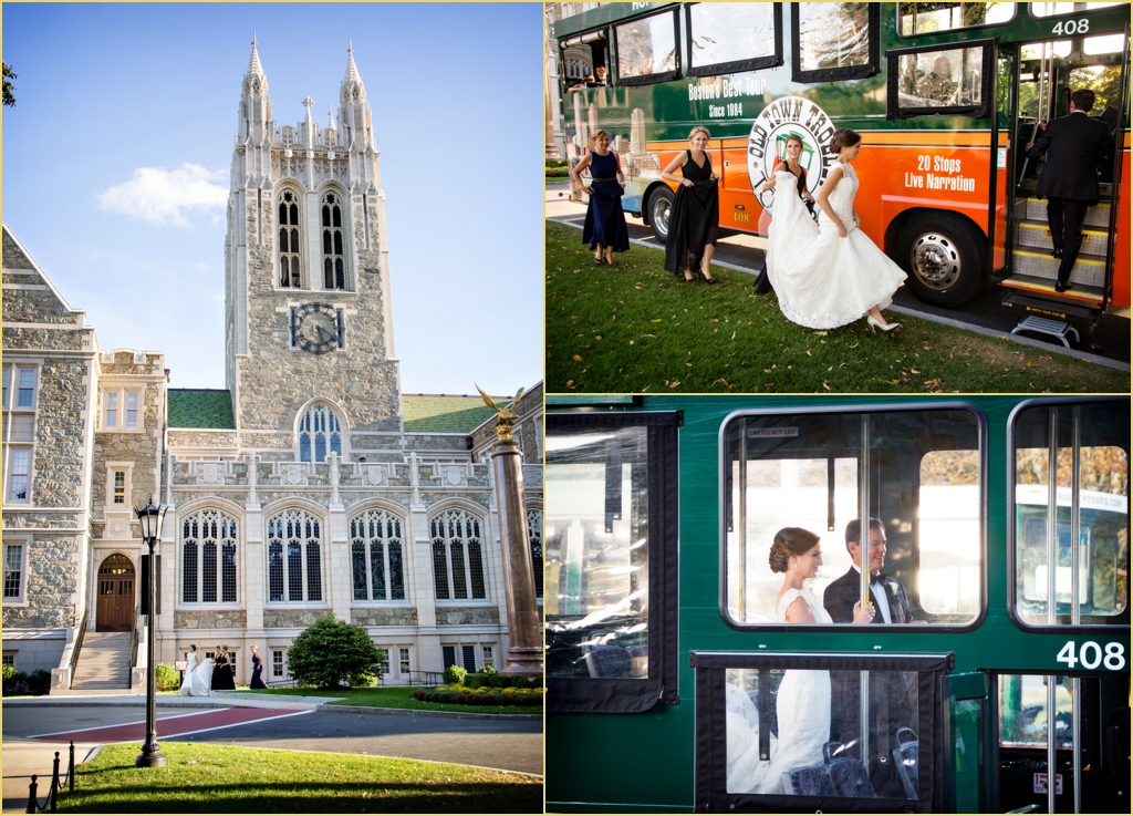 Boston College Campus Wedding Party Photographs from Person Killian Photography