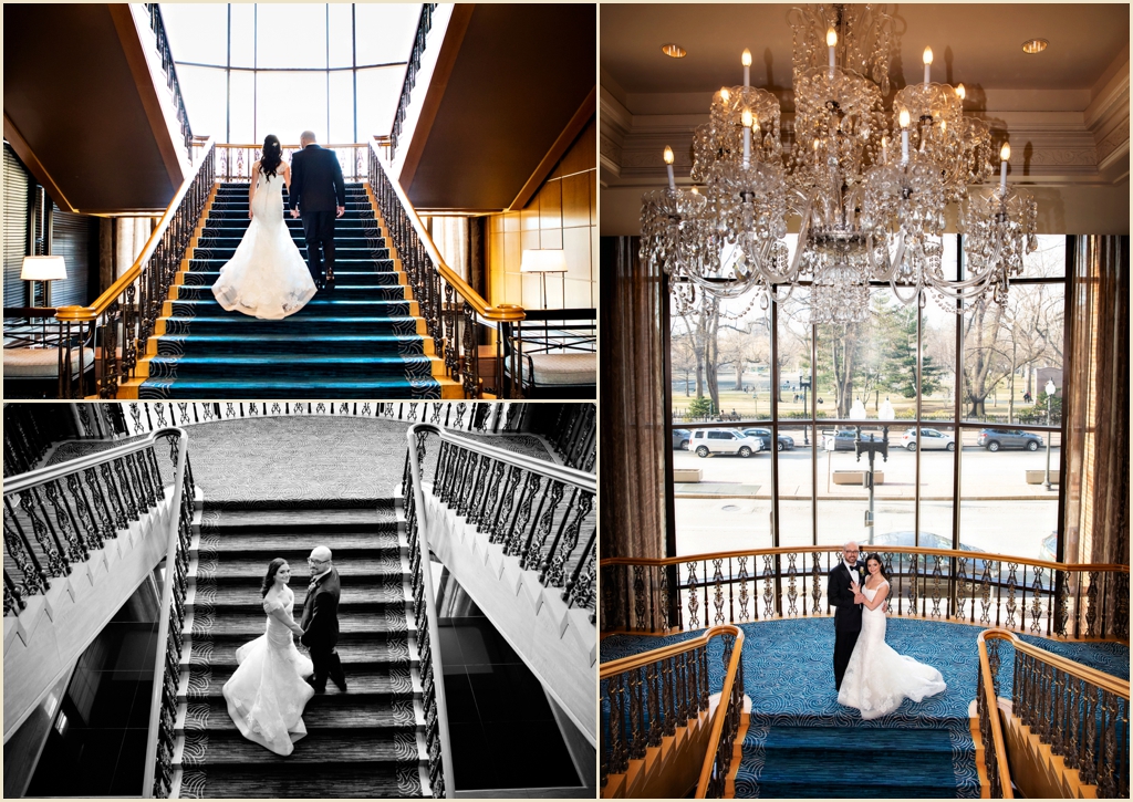 Four Seasons Hotel Boston Grand Staircase Wedding Photography