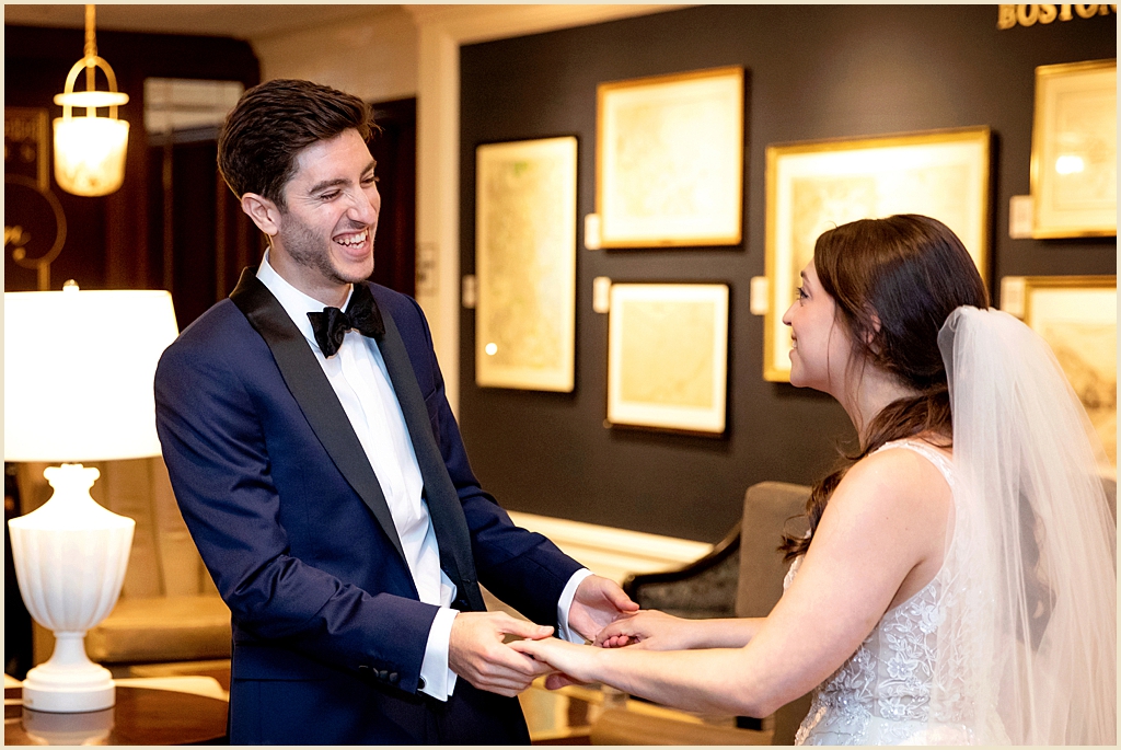 First Look Boston Harbor Hotel Wedding 